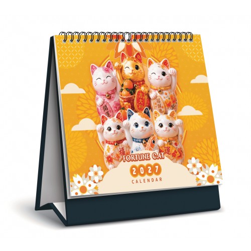 2027 Singapore Calendar With School Holiday - Fortune Cat Theme- S8808