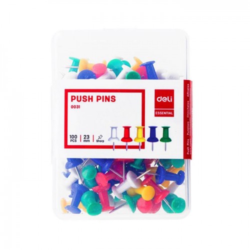 DELI PUSH PINS - 100pcs/box